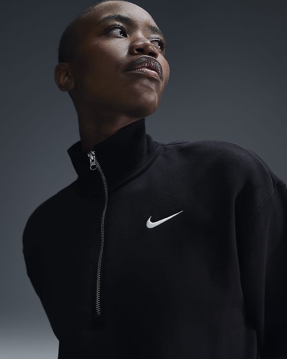 Nike cropped fleece sweatshirt sale